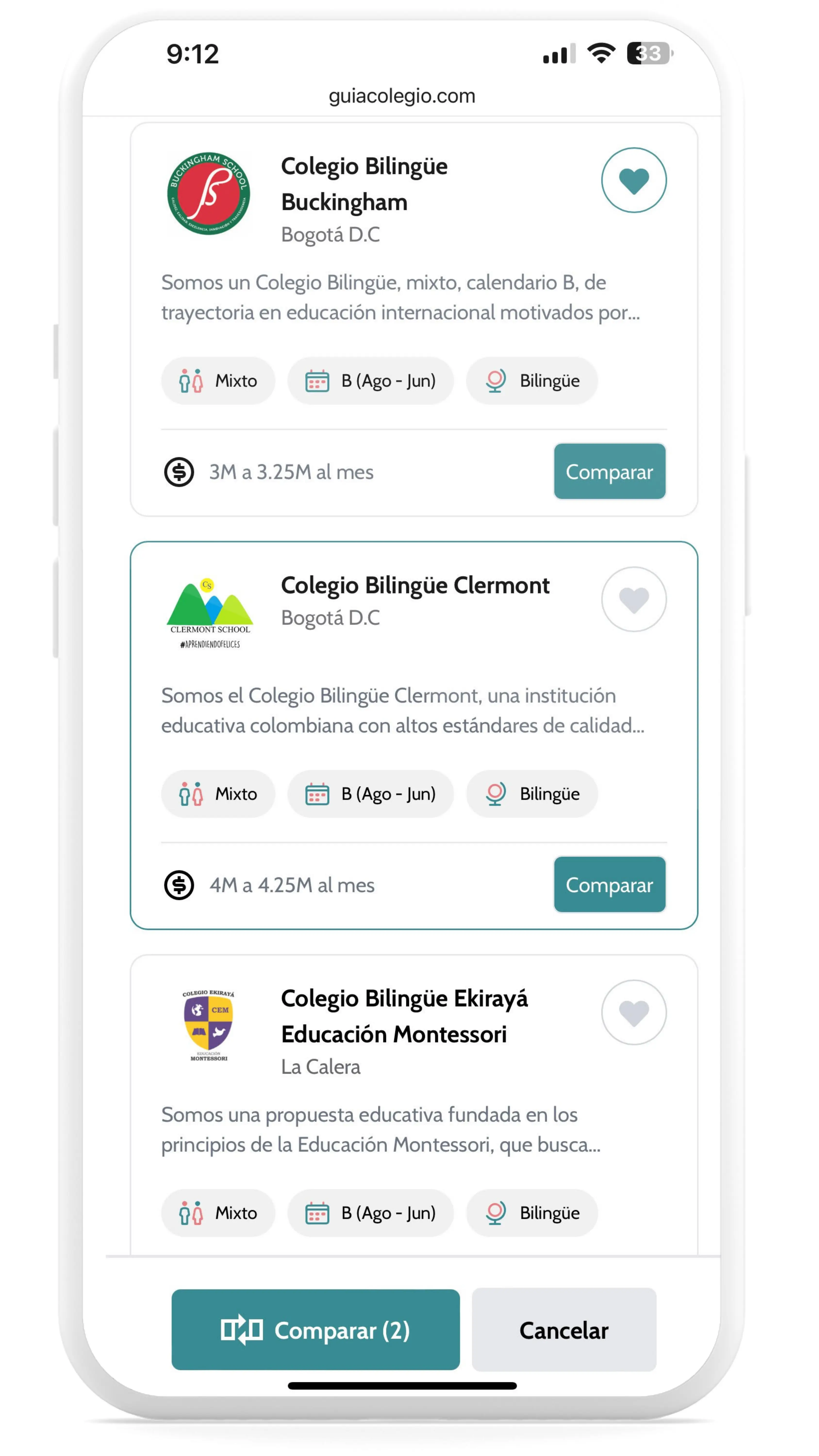 Comparar colegios en Bogotá